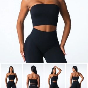 NVGTN Black conquer ribbed seamless sports bra